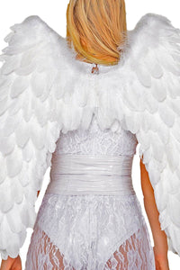Roma Costumes Delux Feathered Wings in White  from SexyShoes.com