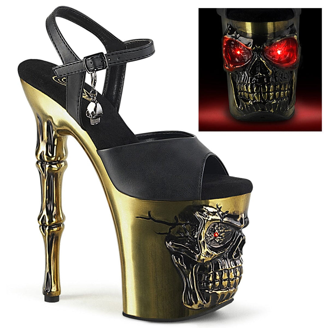 Pleaser RAPTURE-809-LT Sandal in Black Faux Leather from SexyShoes.com