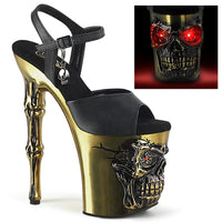 Pleaser RAPTURE-809-LT Sandal in Black Faux Leather from SexyShoes.com