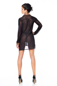 Veronika Shirt Fetish Tops | Black Mesh-Fetish Tops-Patrice Catanzaro-Black-SEXYSHOES.COM