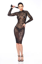 Azia Maori Dress Fetish Dresses | Black Mesh
