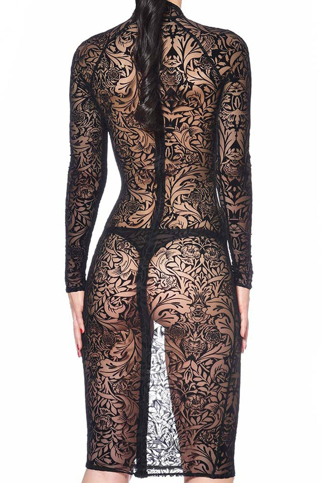 Patrice Catanzaro Azia Maori Dress Fetish Dresses in Black Mesh