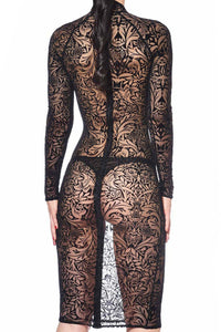 Patrice Catanzaro Azia Maori Dress Fetish Dresses in Black Mesh