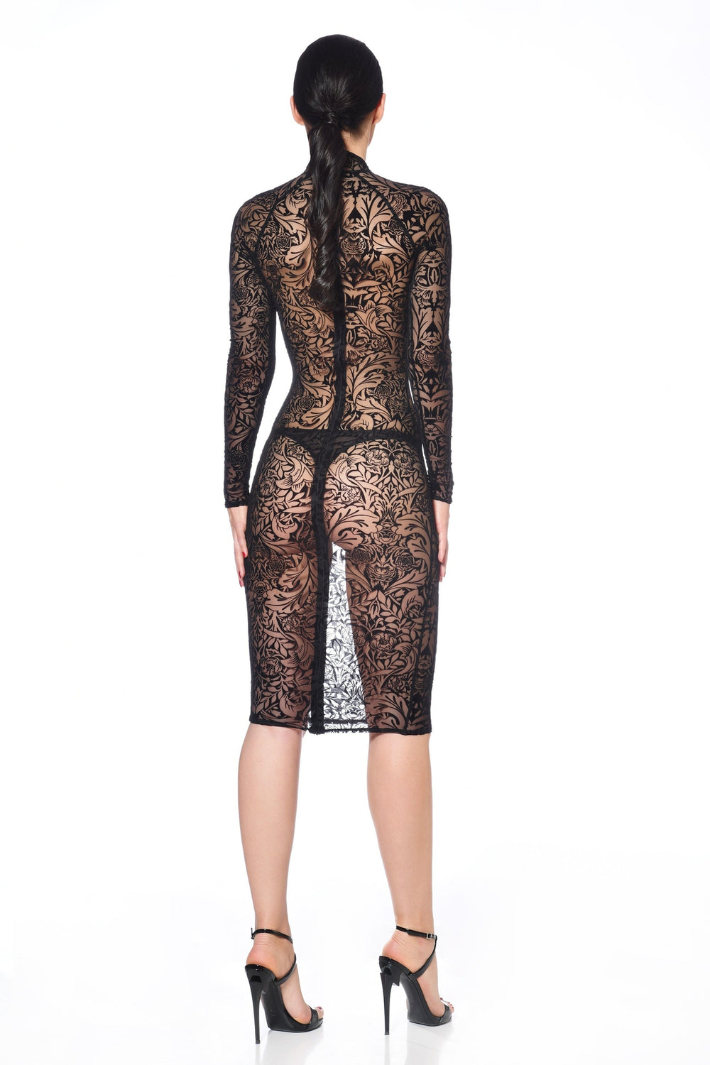 Patrice Catanzaro Azia Maori Dress Fetish Dresses in Black Mesh