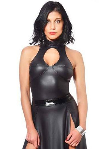 Patrice Catanzaro Kate Fetish Top in Black Matte Wetlook from SexyShoes.com