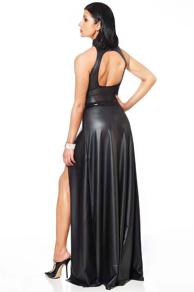 Patrice Catanzaro Kate Fetish Top in Black Matte Wetlook