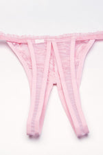 Embroidery Open Front Thong