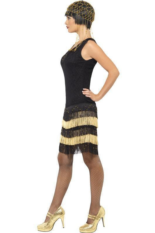 1920s Fringed Flapper Costume | Black-Fever-SEXYSHOES.COM