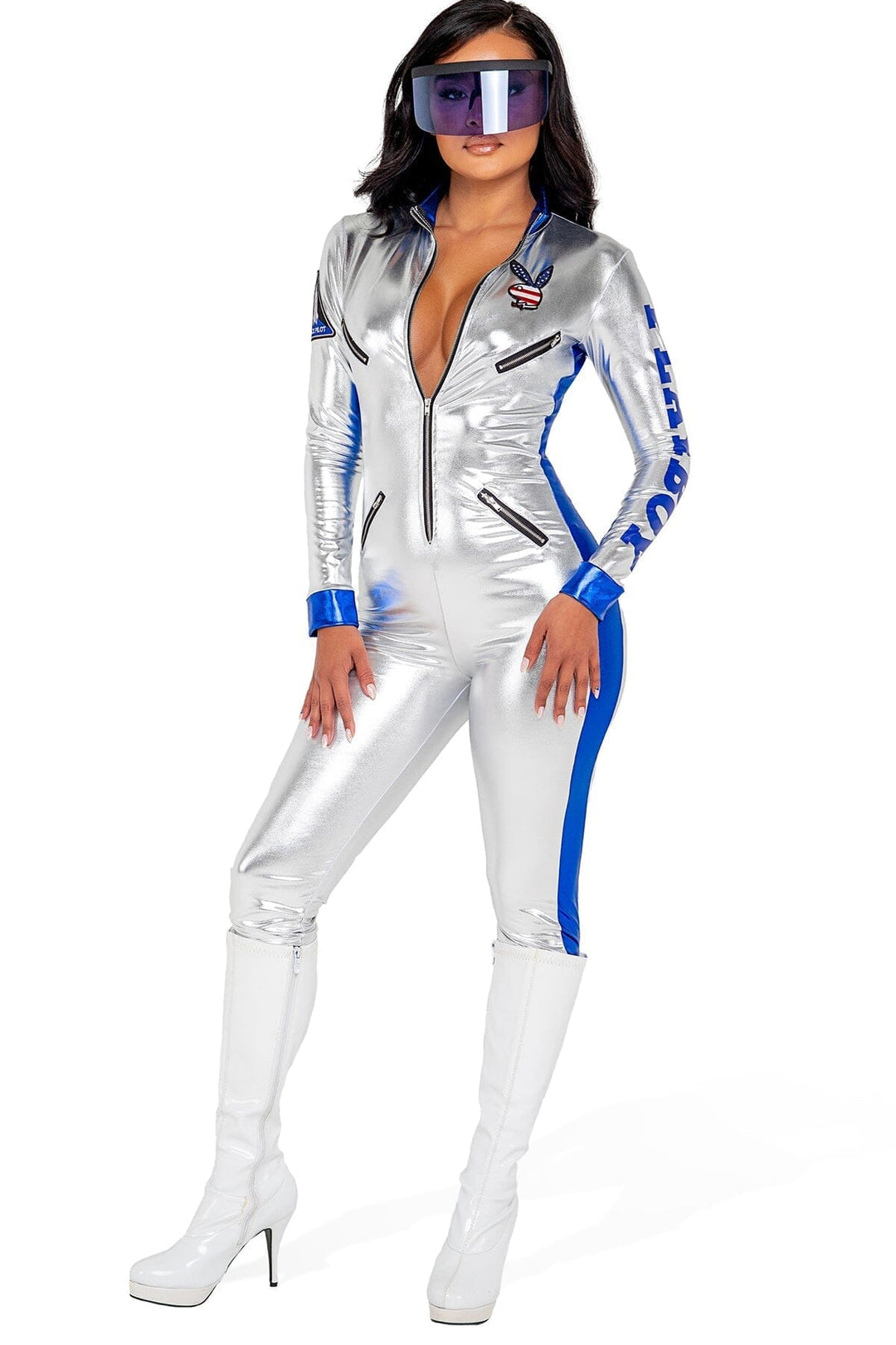 1PC Playboy Astronaut-Bunny Costumes-Roma Costumes-Silver-L-SEXYSHOES.COM
