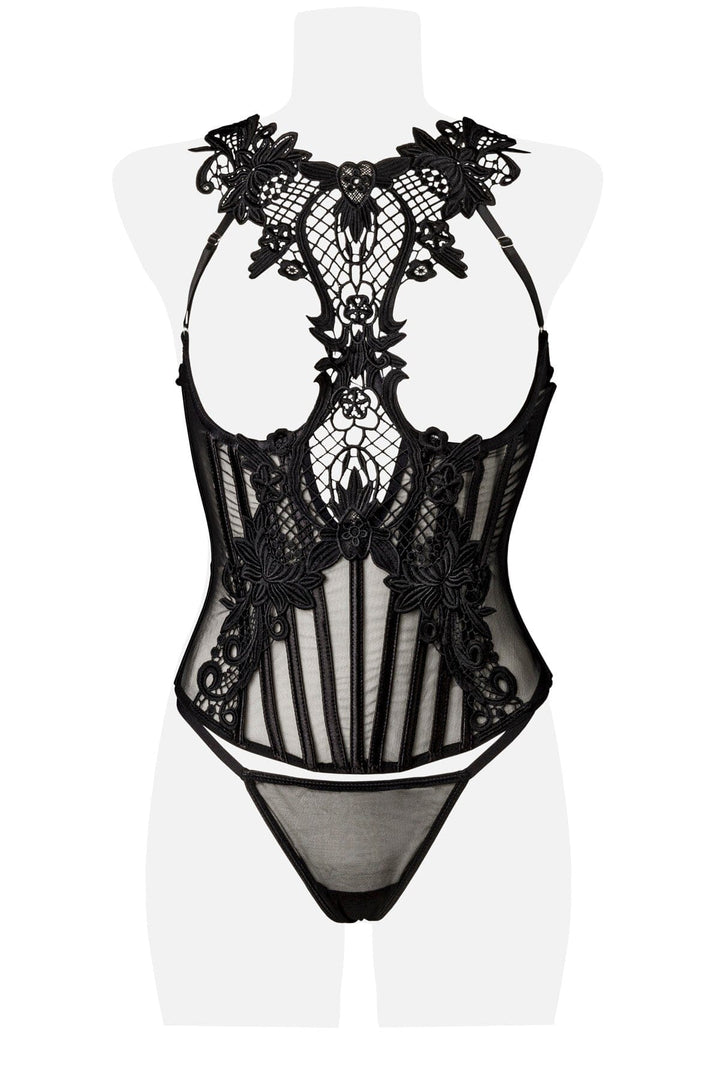 2 Piece Open Cup Corset w/Bikini Bottoms-Fetish Corsets-Grey Velvet-SEXYSHOES.COM