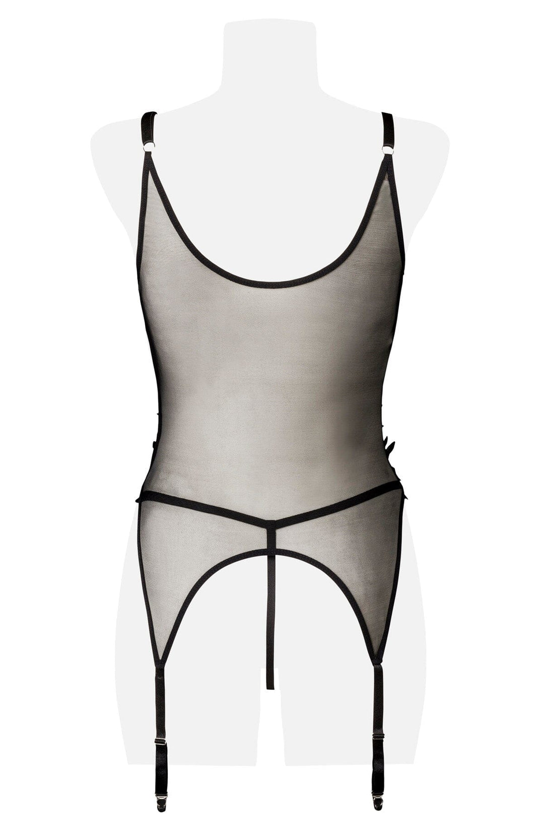 2 Piece Suspender Straps Negligee Set-Fetish Lingerie-Grey Velvet-SEXYSHOES.COM