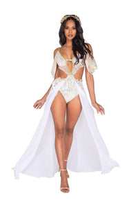 Roma Costumes 2 Piece Glam Goddess Costume in White 