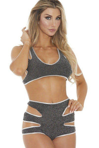 Bodyshotz 2 Piece Glimmer Set in Black  from SexyShoes.com