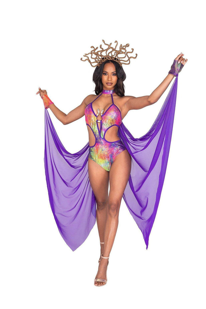 2 Piece Sexy Medusa Costume-Goddess Costumes-Roma Costumes-Purple-L-SEXYSHOES.COM