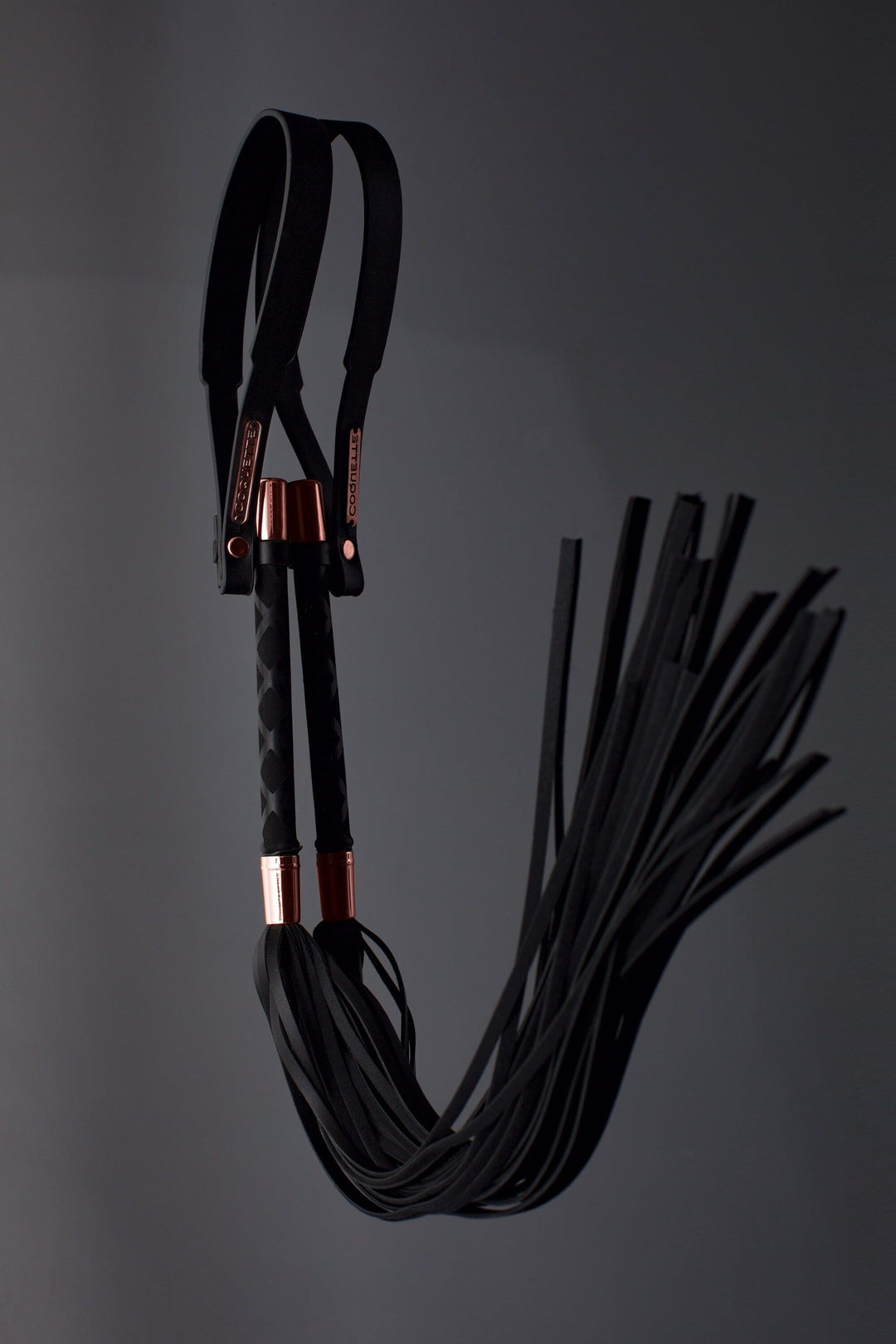 Coquette Vegan Leather Premium Flogging Whip in Black  from SexyShoes.com
