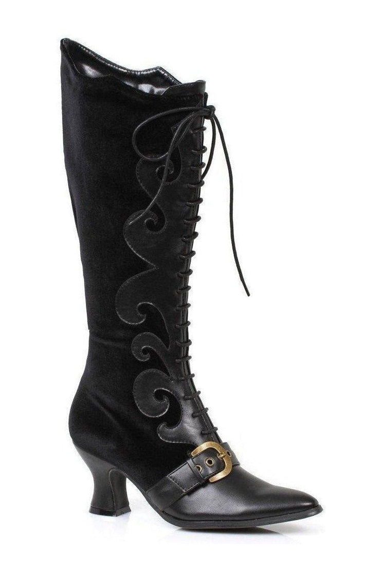 253-FAIN Costume Boot | Black Velvet-Ellie Shoes-SEXYSHOES.COM
