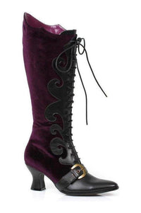 Ellie Shoes 253 FAIN Costume Boot in Purple Velvet from SexyShoes.com