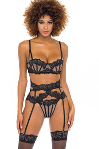 Oh La La Cheri 3 Piece Bra Set in Black  from SexyShoes.com
