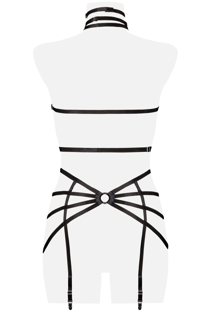 3 Piece Caged Harness Set-Body Harness-Grey Velvet-SEXYSHOES.COM