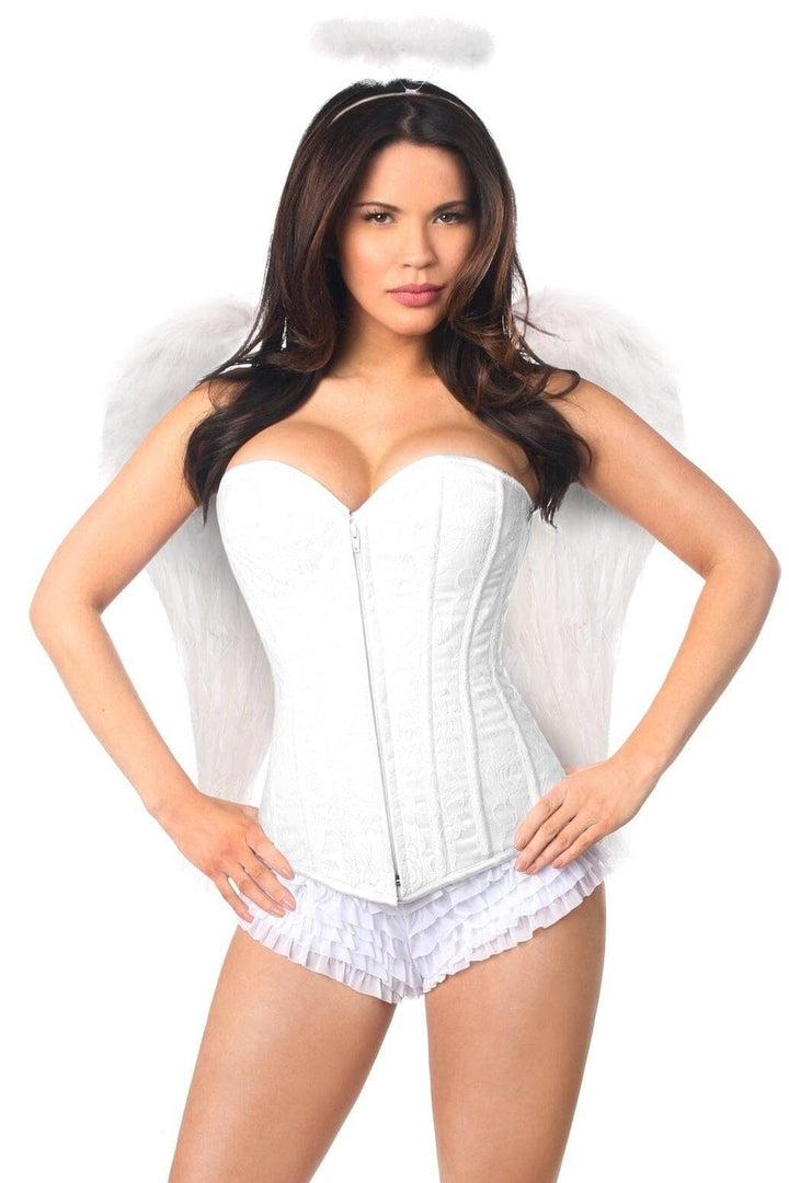 3 Piece Lace Angel Corset Costume-Angel Costumes-Daisy Corsets-White-2X-SEXYSHOES.COM