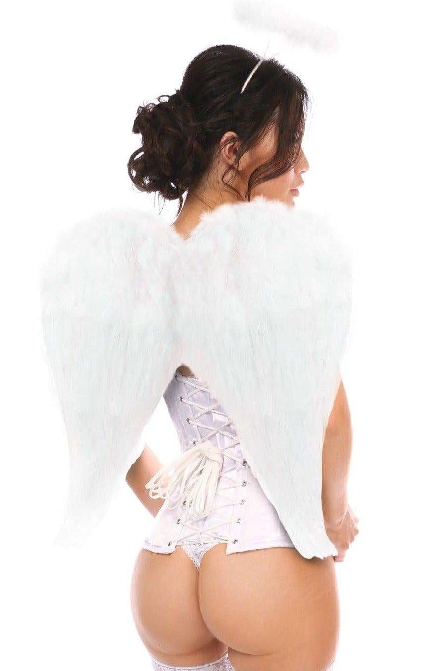 Daisy Corsets 3 Piece Daring Angel Corset Costume in White 