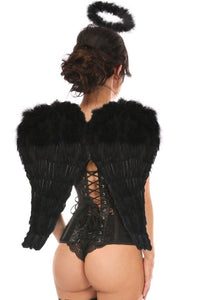 Daisy Corsets 3 Piece Daring Angel Corset Costume in Black 