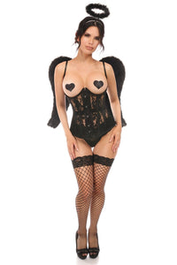 Daisy Corsets 3 Piece Daring Angel Corset Costume in Black 