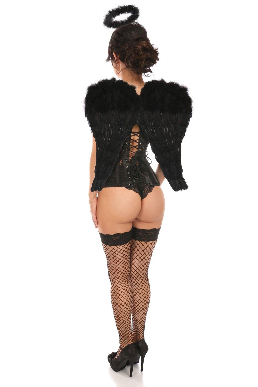 Daisy Corsets 3 Piece Daring Angel Corset Costume in Black 