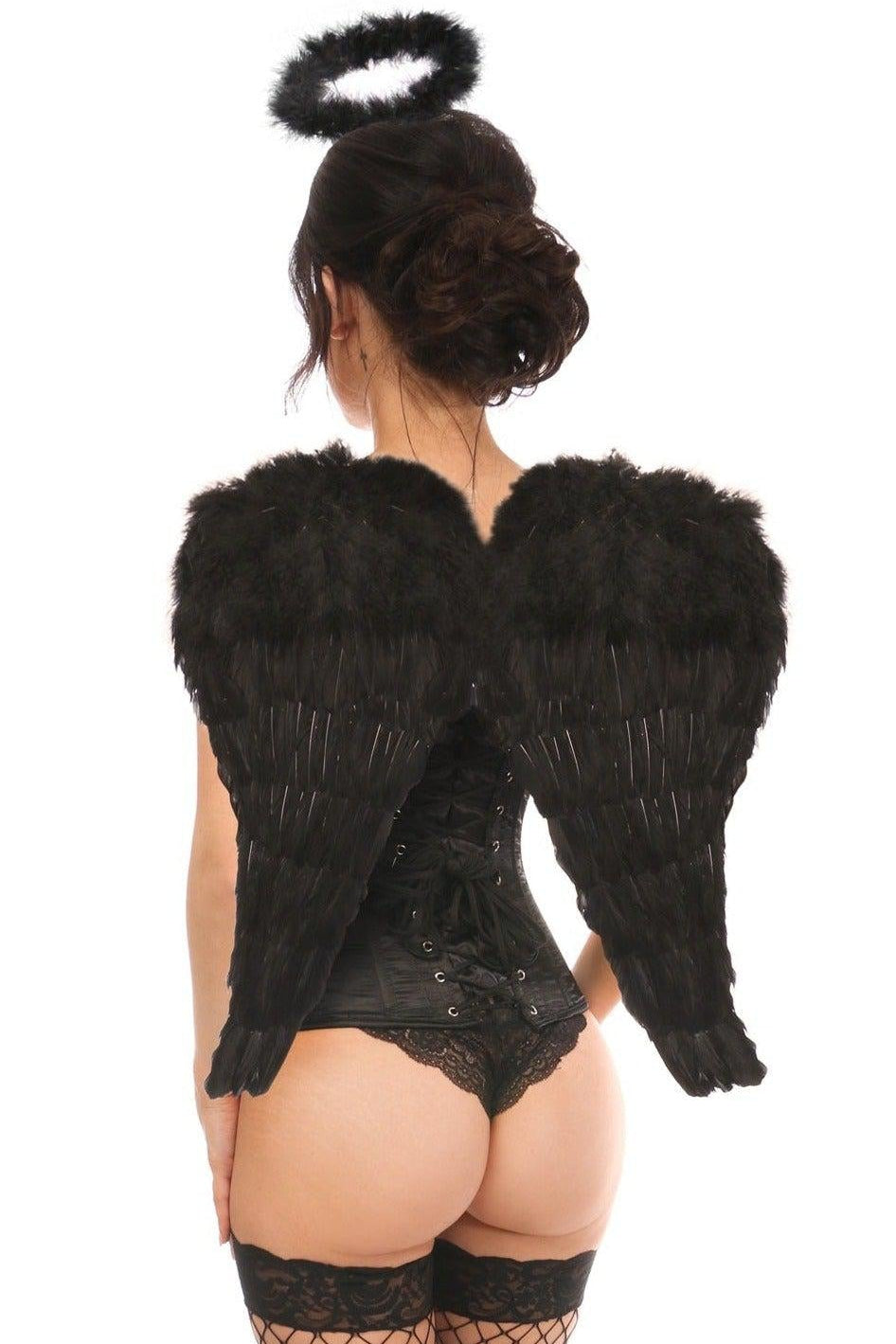 Daisy Corsets 3 Piece Midnight Angel Corset Costume in Black 