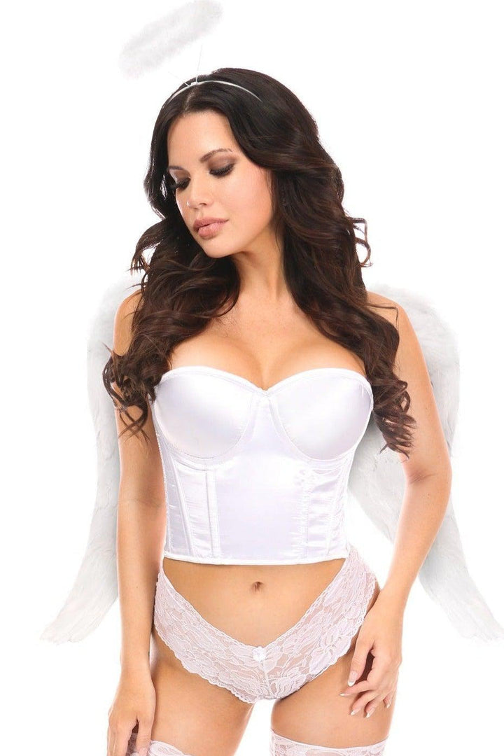 3 Piece Sexy White Angel Corset Costume-Angel Costumes-Daisy Corsets-White-2X-SEXYSHOES.COM