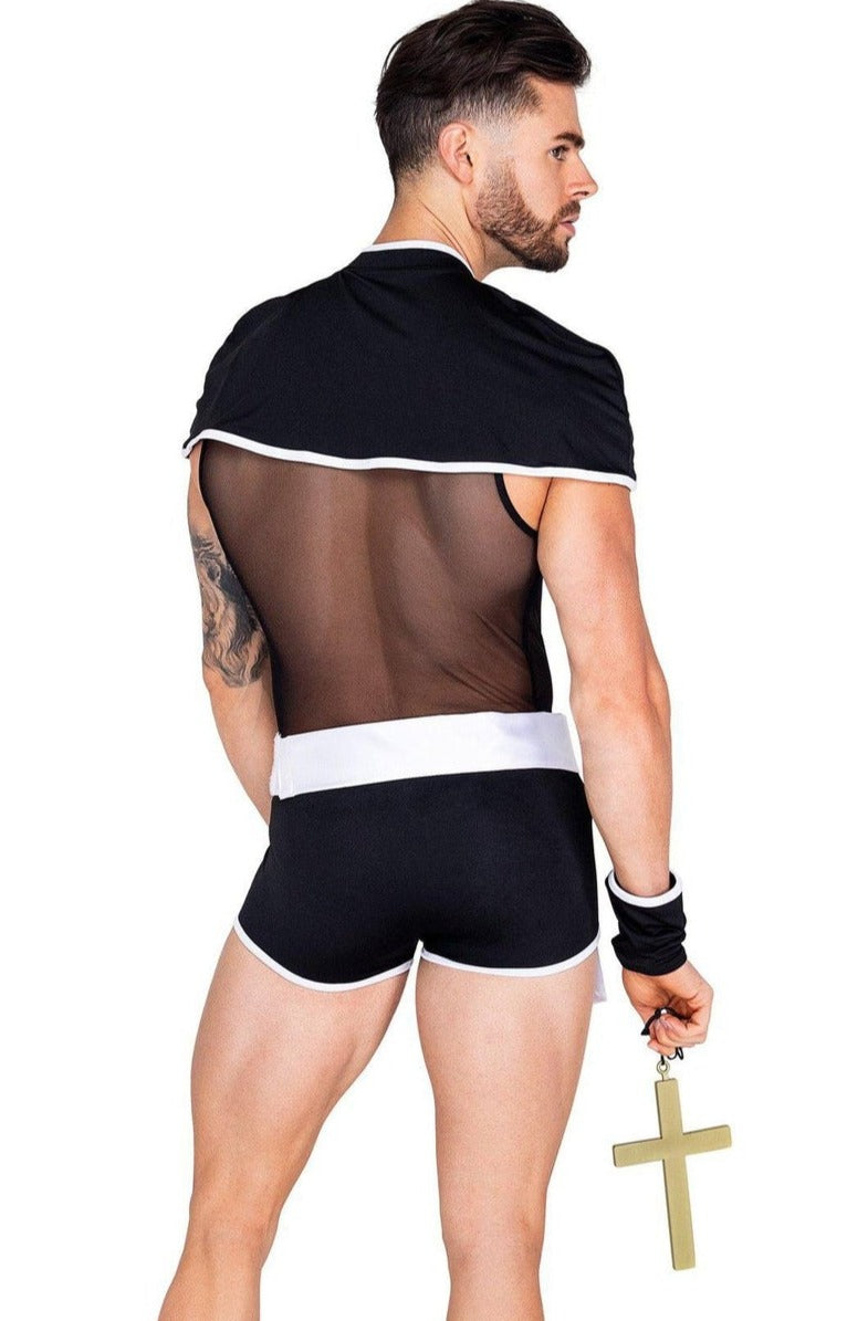 Roma Costumes 3 Piece Sinful Confession Costume in Black 