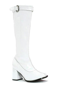 Ellie Shoes 300 HIPPIE GoGo Boot in White Patent from SexyShoes.com
