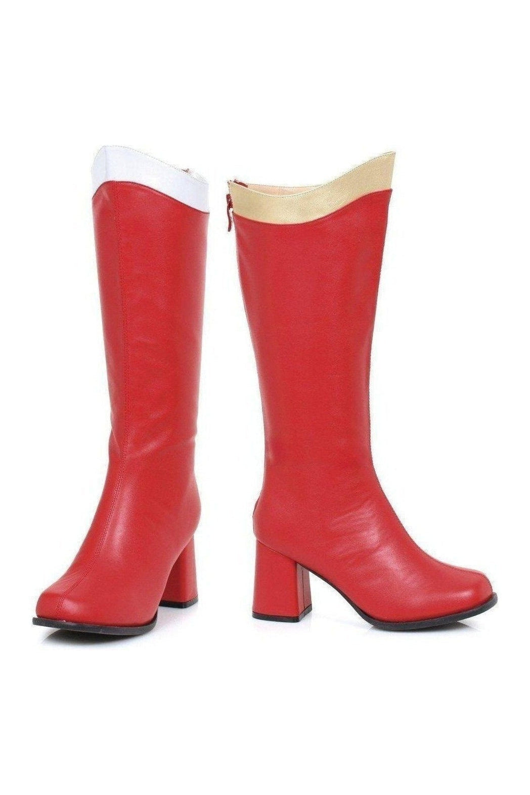 300-SUPER Costume Boot | Red Faux Leather-Ellie Shoes-SEXYSHOES.COM