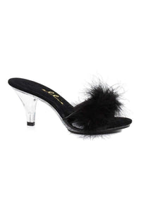 Ellie Shoes 305 SASHA Marabou in Black Patent from SexyShoes.com