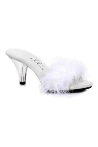 Ellie Shoes 305 SASHA Marabou in White Satin from SexyShoes.com