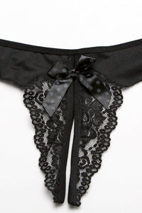 Shirley of Hollywood Stretch Lace And Mesh Open Front in Black  from SexyShoes.com