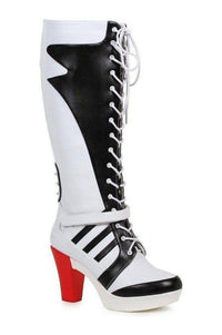 Ellie Shoes 329 SQUAD Costume Boot in Black Faux Leather from SexyShoes.com