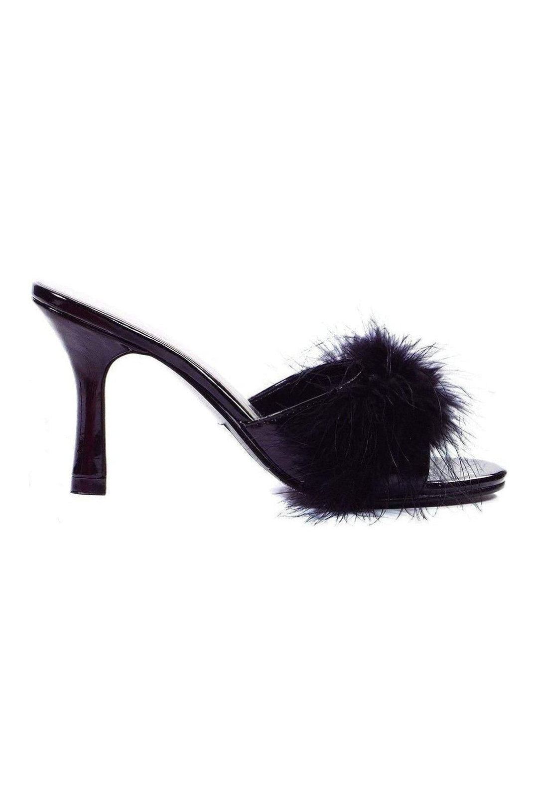 Ellie Shoes 361 SASHA Marabou in Black Patent from SexyShoes.com