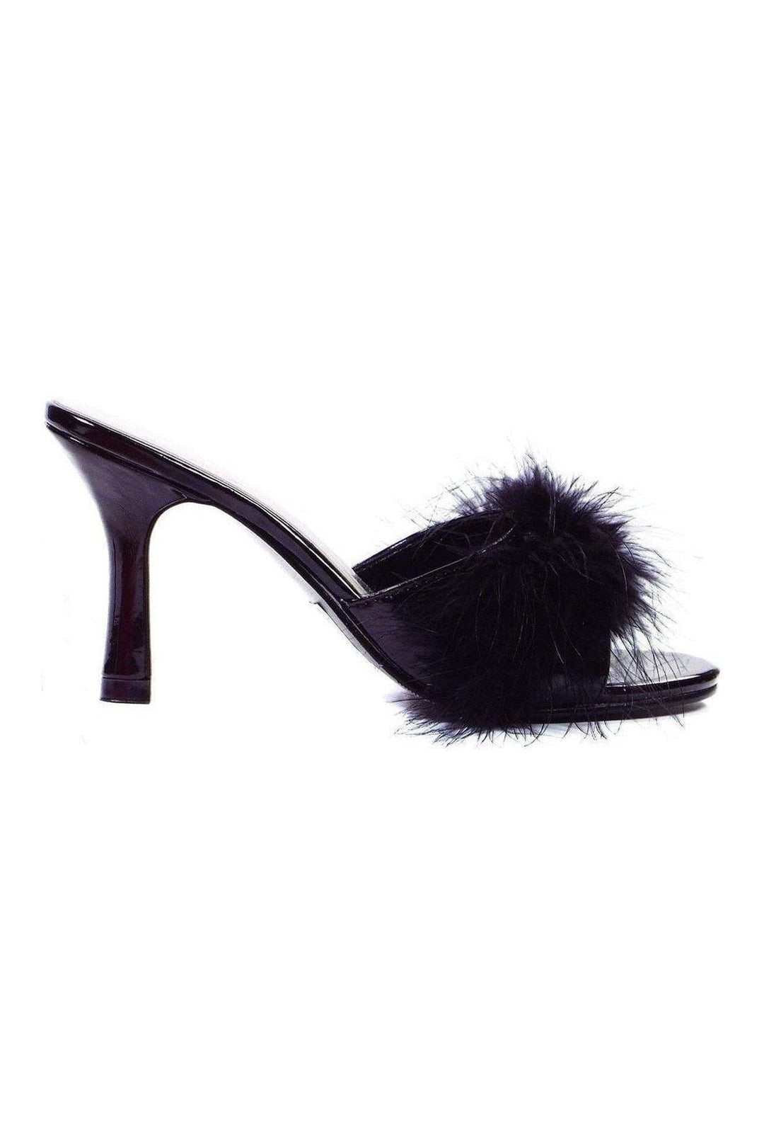 361-SASHA Marabou | Black Patent-Ellie Shoes-Black-Marabous-SEXYSHOES.COM
