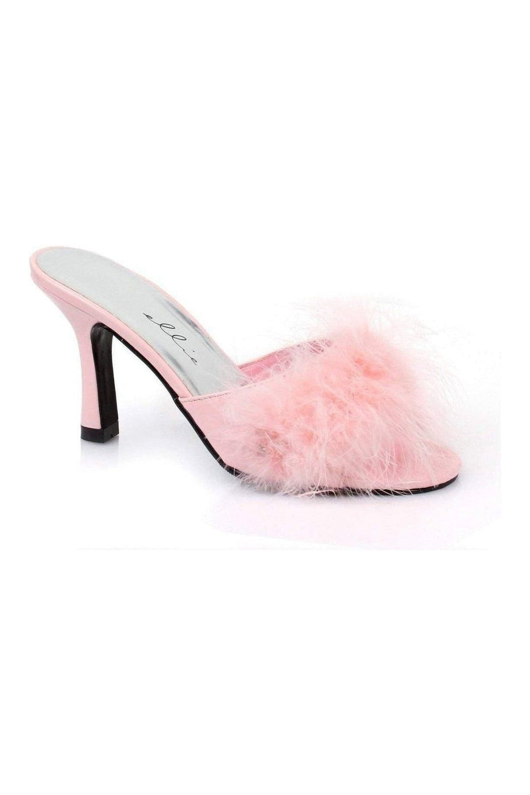 Ellie Shoes 361 SASHA Marabou in Pink Faux Leather from SexyShoes.com