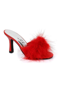 Ellie Shoes 361 SASHA Marabou in Red Patent from SexyShoes.com