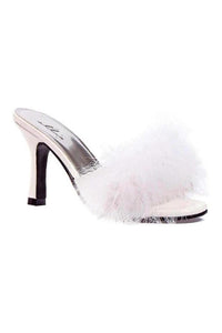 Ellie Shoes 361 SASHA Marabou in White Satin from SexyShoes.com