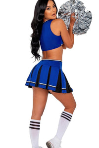Roma Costumes 3PC Playboy Cheer Squad in Blue 