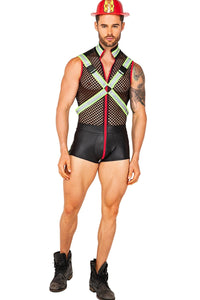 Roma Costumes 3pc Fireman Fever in Black 