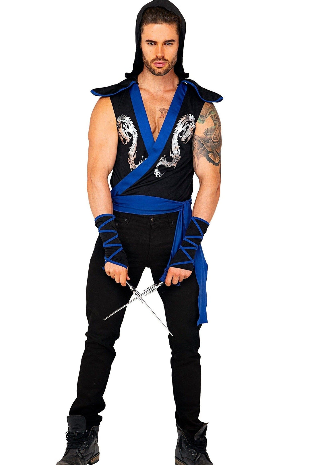Roma Costumes 3pc Ninja Warrior in Black 