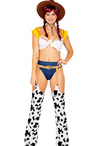 Roma Costumes 3pc Playful Cowgirl in White 