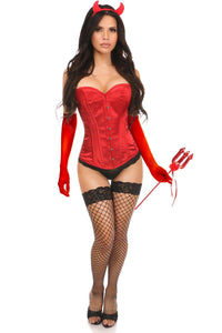Daisy Corsets 4 Piece Daring Devil Corset Costume in Red 