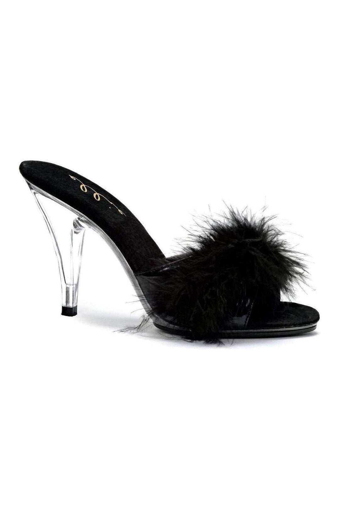 405-SASHA Marabou | Black Patent-Ellie Shoes-Black-Marabous-SEXYSHOES.COM