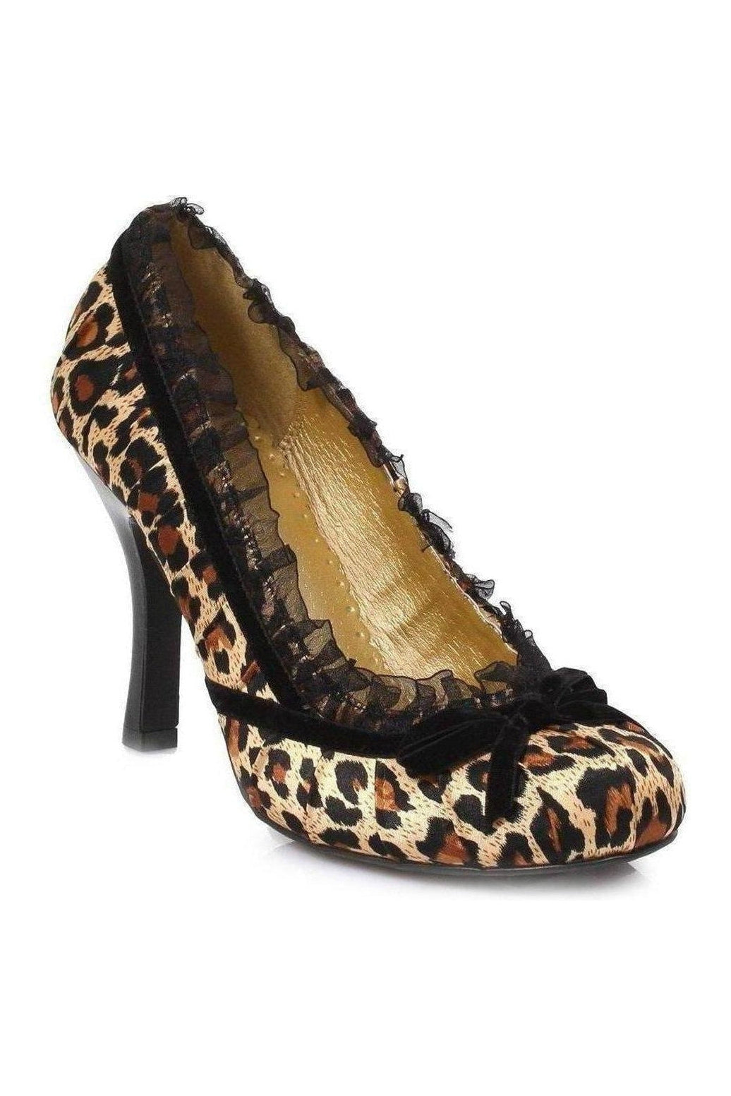 406-DOLL Costume Pump | Leopard Genuine Satin-Ellie Shoes-SEXYSHOES.COM