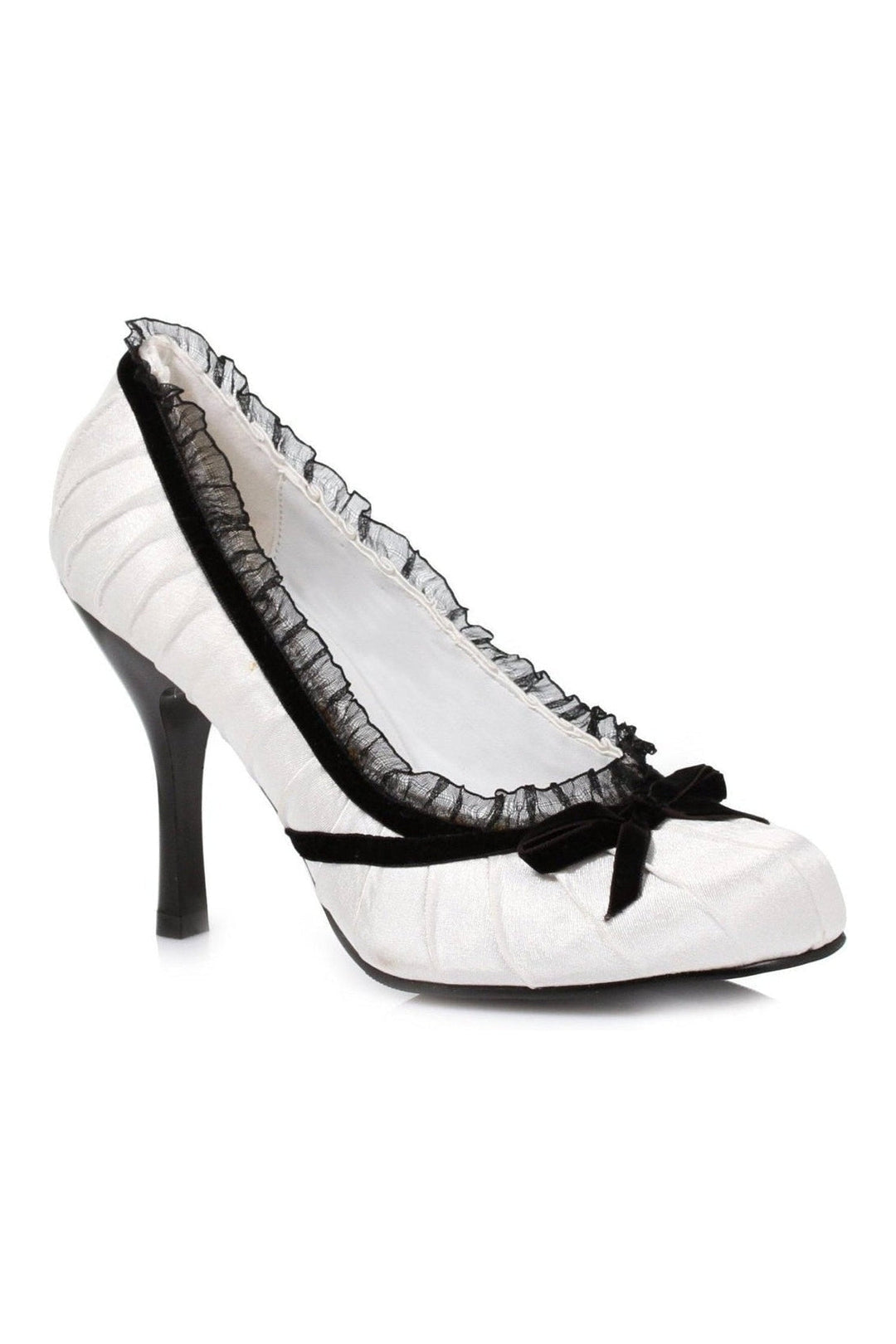 406-DOLL Fashion Pump | White Genuine Satin-Ellie Shoes-SEXYSHOES.COM